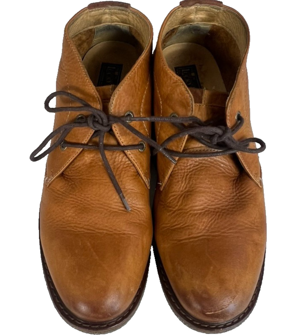 Lucky Brand Men’s Chukka Boots Size 10.5 M Brown Waxed Leather Distressed
